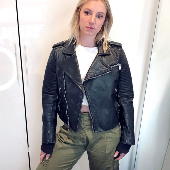 MARC BY MARC JACOBS/Preowned Women’s Leather Moto Jacket in Black S - Picture 5 of 14